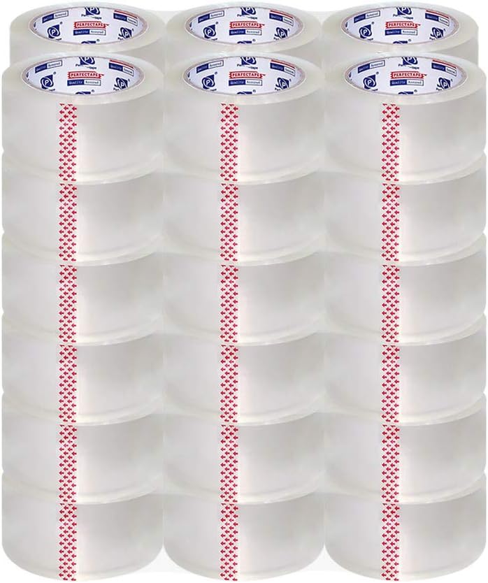 PERFECTAPE Heavy Duty Packing Tape 36 Rolls, Total 2160Y, Clear, 2.7 mil, 1.88 inch x 60 Yards, Ultra Strong, Refill for Packaging and Shipping Pack of 2