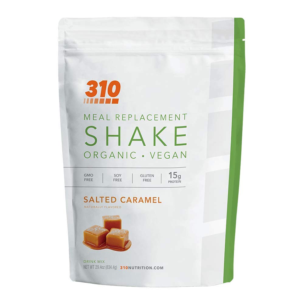 Vegan Organic Plant Protein Powder and Meal Replacement Shake - By 310 Nutrition - Gluten, Dairy and Soy Free - 0g of Sugar | Keto and Paleo Friendly… (Salted Caramel, 28 Servings) Pack of 2