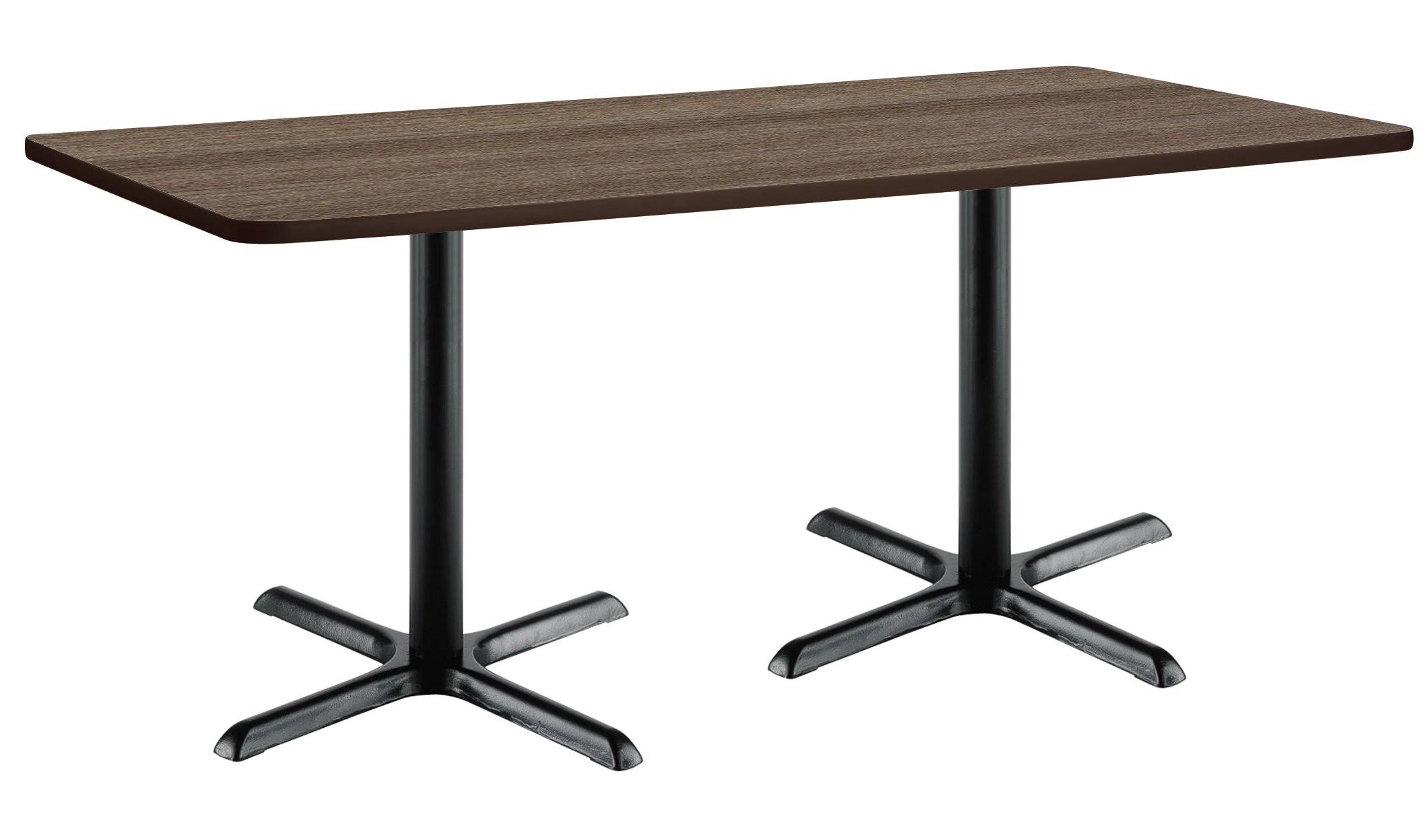 KFI Mode 30x22 x 72x22 Multipurpose Table, Studio Teak Finish, Black x Base, Standard Height