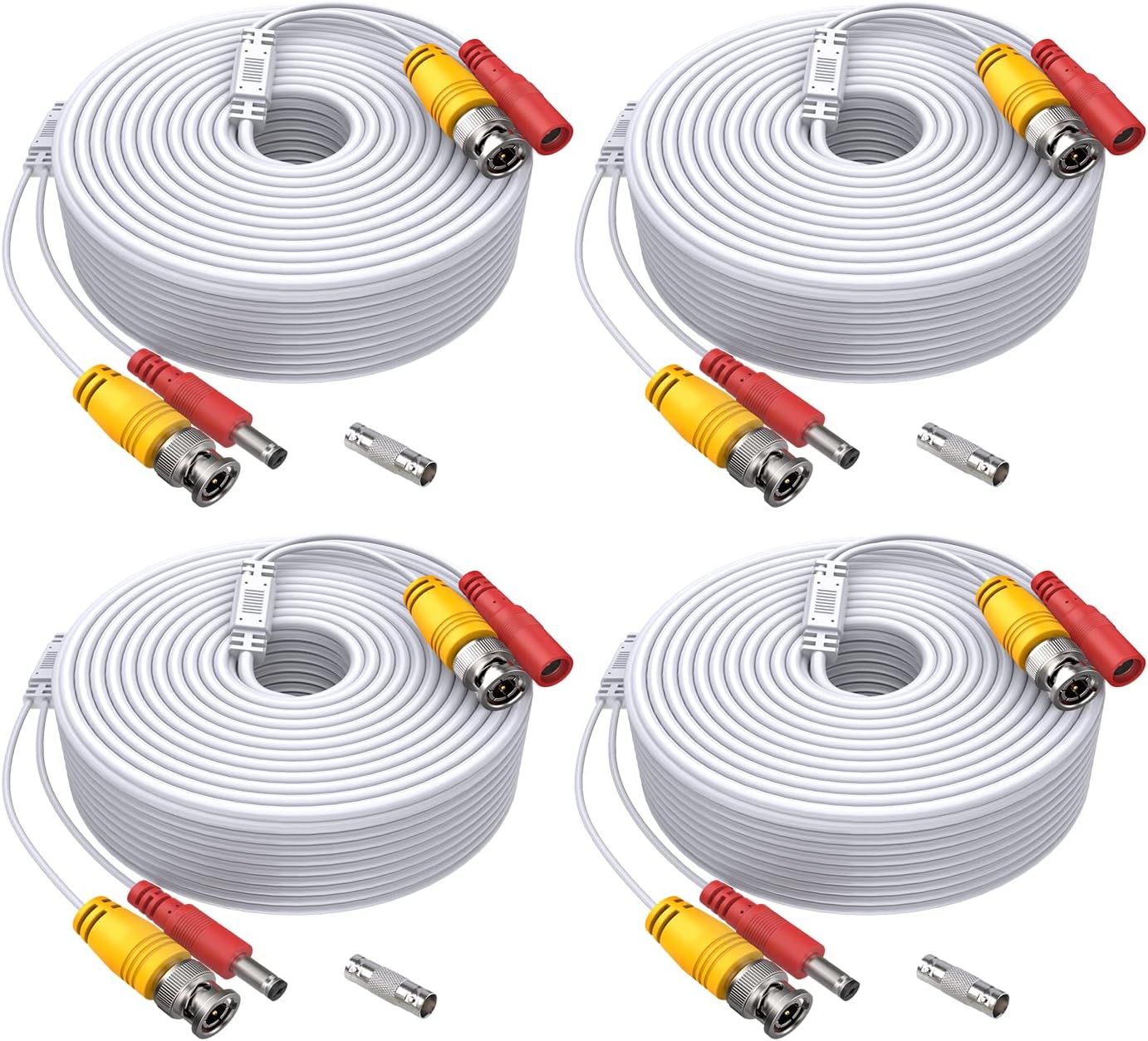 ANNKE (4) 150 Feet Video Power Cable for Security Camera System, All-in-One BNC Extension Surveillance Camera Cable for CCTV Security DVR System Installation, Free 4 x BNC Connectors Included Pack of 2