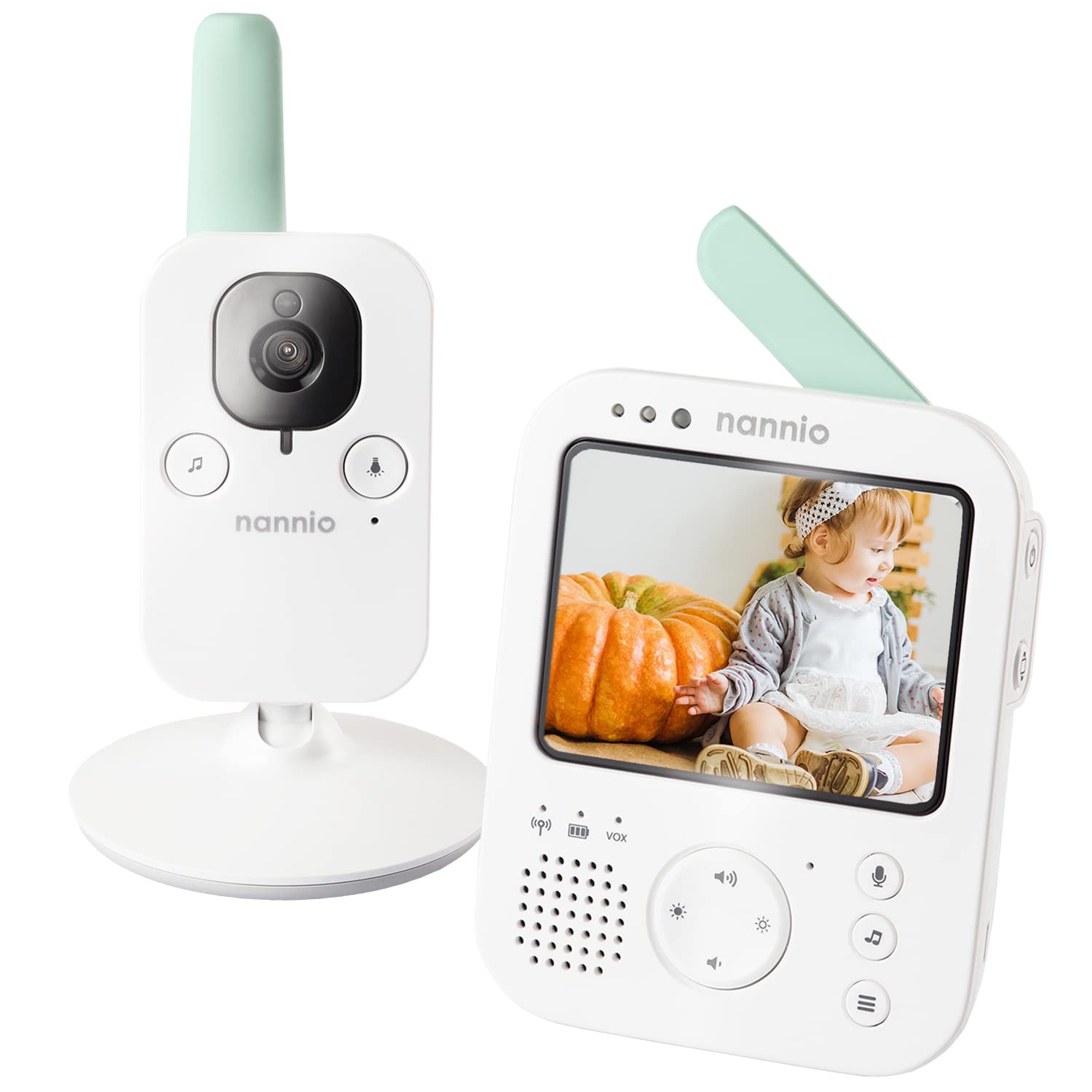 nannio Hero3 Video Baby Monitor with Night Light & Vibration Assistant, 3.5