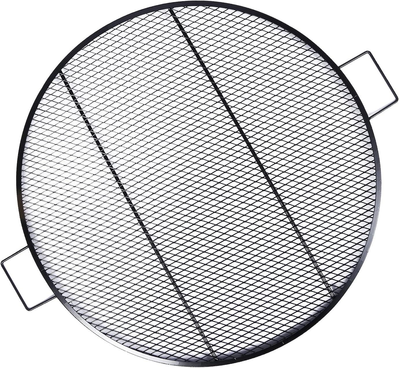 CAMPMAX X-Marks Fire Pit Cooking Grill Grates, Heavy-Duty Outdoor Round Campfire BBQ Grill, Camping Cookware, Black 36 Inch