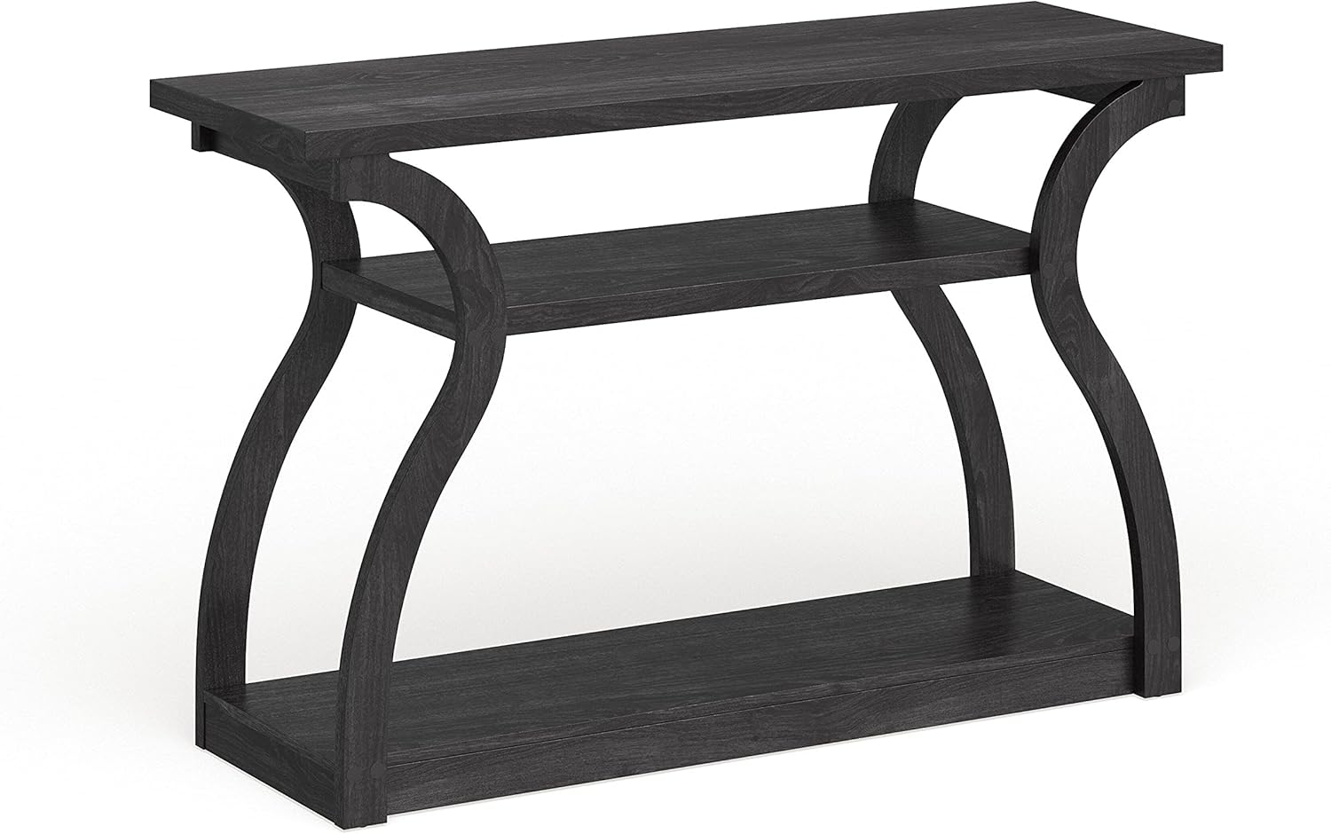 Furniture of America Sara Black 2-Shelf Modern Console Table