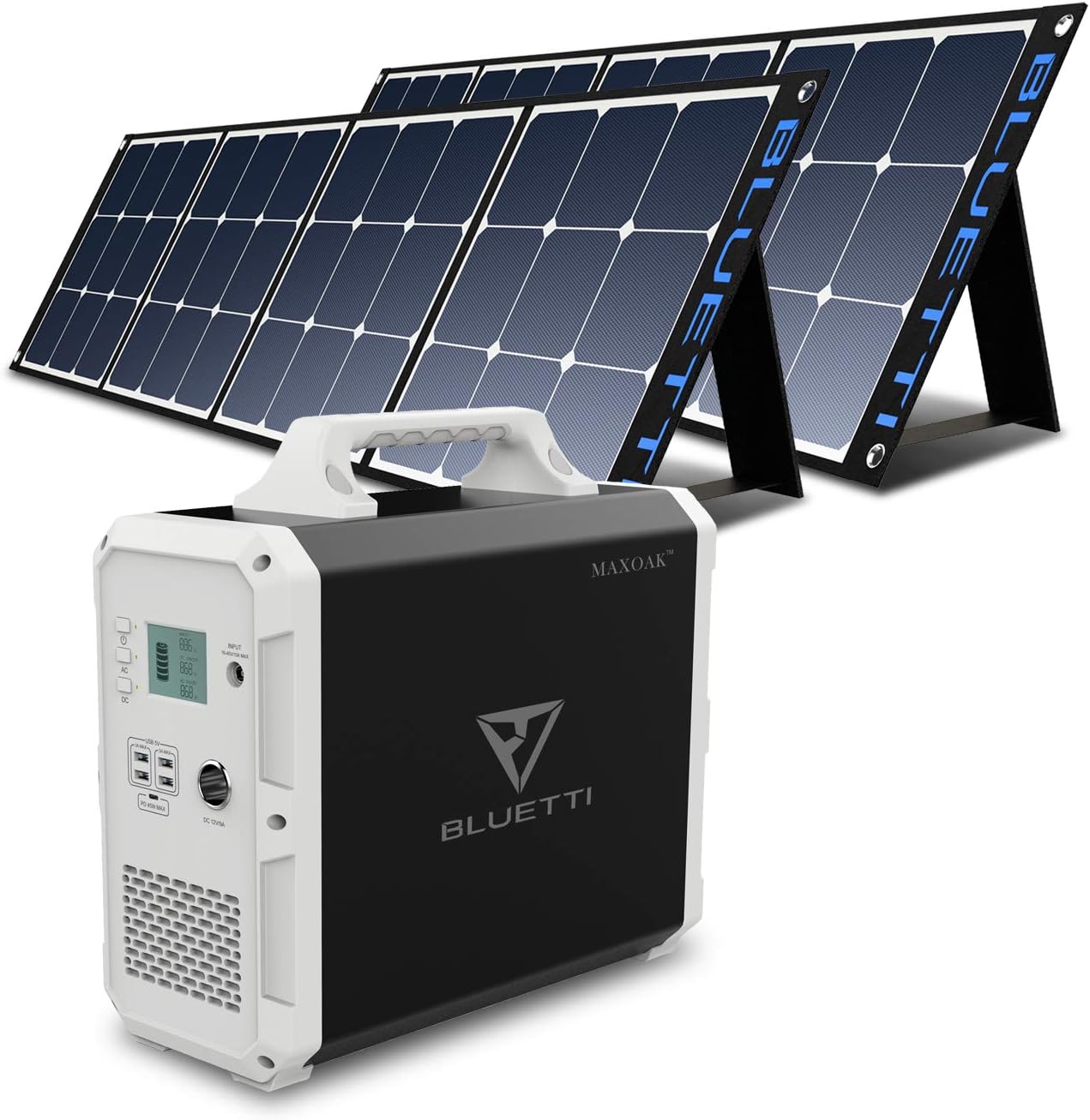 BLUETTI EB150 1500Wh Portable Power Station with 2Pcs Solar Panel SP200 200W, Solar Generator for Home RV Backup Battery for Emergency, 1000W AC Outlet, Solar Bundle, Power indoor and Outdoor