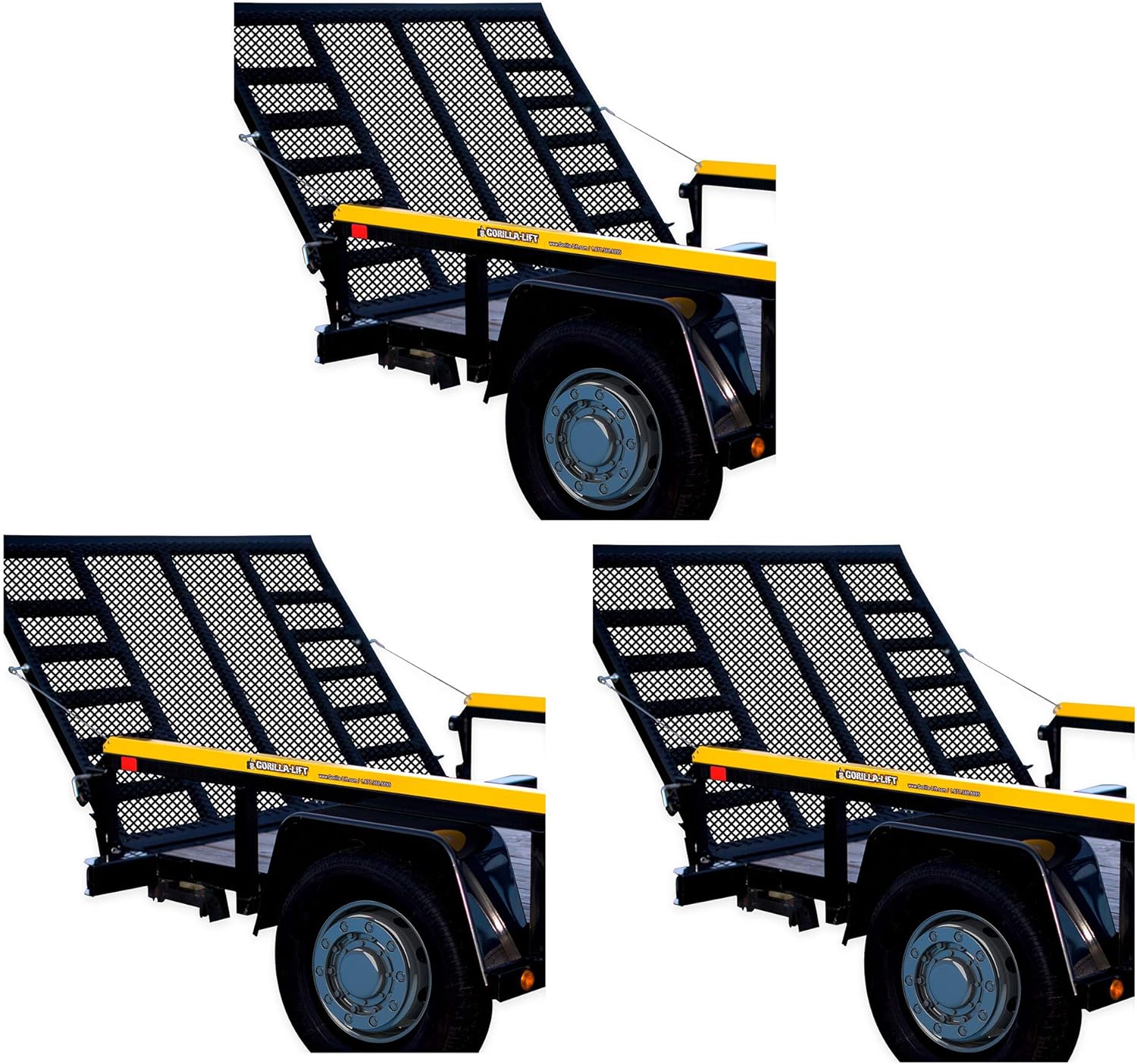Gorilla Lift Tailgate Utility Trailer Gate & Ramp Lift Assist System (3 Pack)