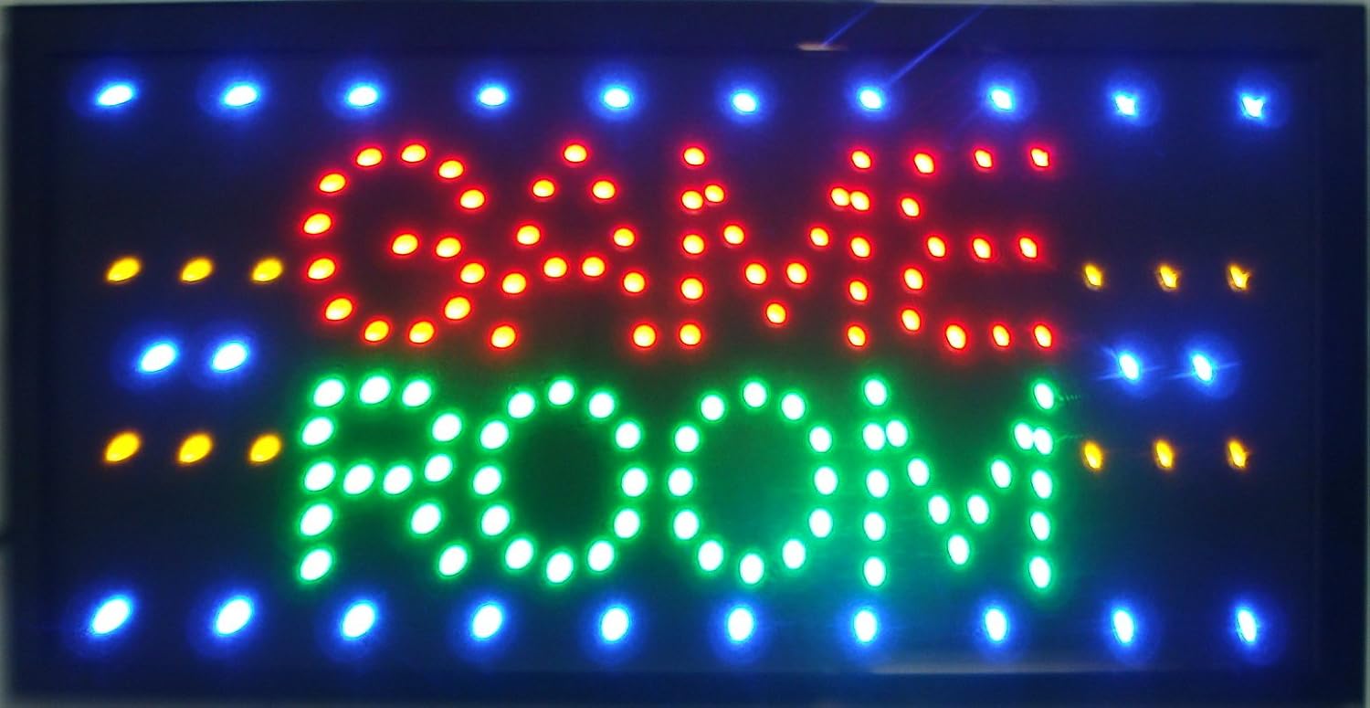 CHENXI LED Neon Game Room Entertainment Sign Led Business Store Neon Sign Display LED Light Neon Sign Animated 19 X 10 Inch Indoor Using (48 X 25 CM, game room) Pack of 2