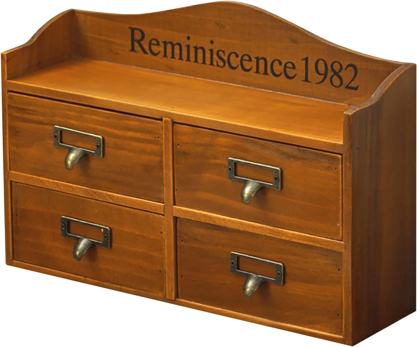 PRIMO SUPPLY Two Way Desktop Organizer & Wall Shelf with Drawers - Hanging Storage Cabinet - Wood Wall Mount Shelves - Desktop Drawer Organizer with Top Rack - Vintage Home Decor Storage Organizer Pack of 2