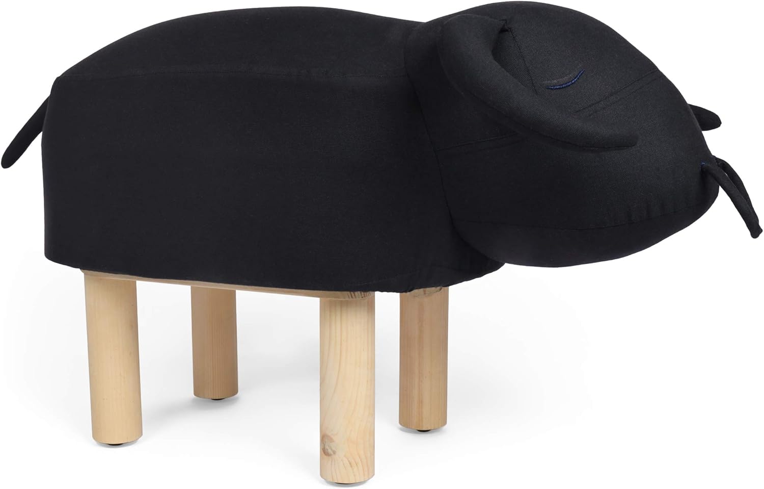 Hansen Contemporary Kids Bull Ottoman, Black Pack of 2