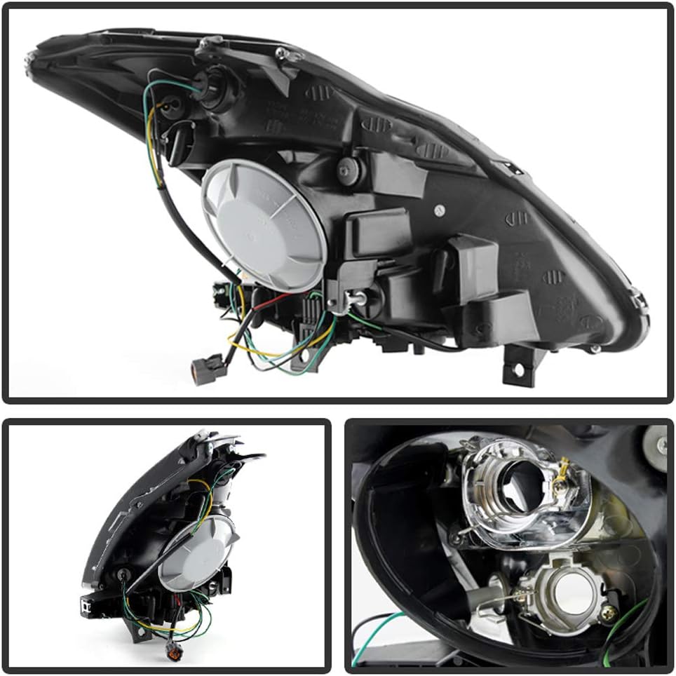 ACANII - For Black Headlamps 2003 2004 2005 Nissan 350Z Z33 Fairlady [HID D2S Model] Headlights Driver + Passenger Side