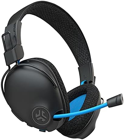 JLab Play Pro Gaming Wireless Headset | 60+ Hour Bluetooth 5 Playtime 60ms Super-Low Latency for Mobile Gameplay | Retractable Boom Mic | AUX Gaming Cord Compatible with Gaming Consoles