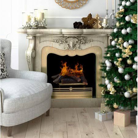 Barton 10-Pieces Ceramic Fireplace Log Stack Wood Log GAS Realistic Logs Set Fireplace Indoor / Outdoor, Brown