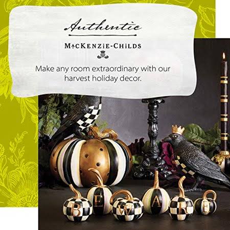 MacKenzie-Childs Beware Pumpkin Set, Black/White