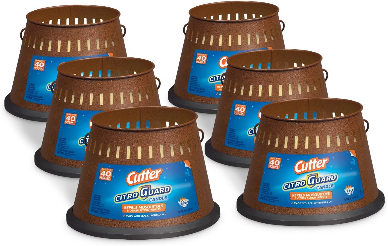 Cutter Citro Guard Candle, Triple Wick, 20-Ounce, 6-Pack Pack of 2