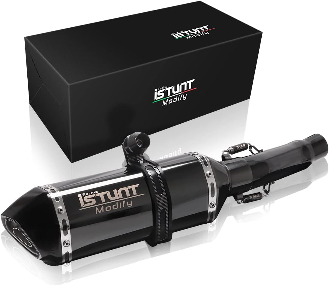 KAJIMOTOR Motorcycle Full Exhaust Slip on Muffler Motorcycles Silencer Tail Link Midpipe Header System for Honda Grom 125 Msx125 2013 2014 2015 2016 2017 2018 2019 2020 2021 Black, XC-10030173