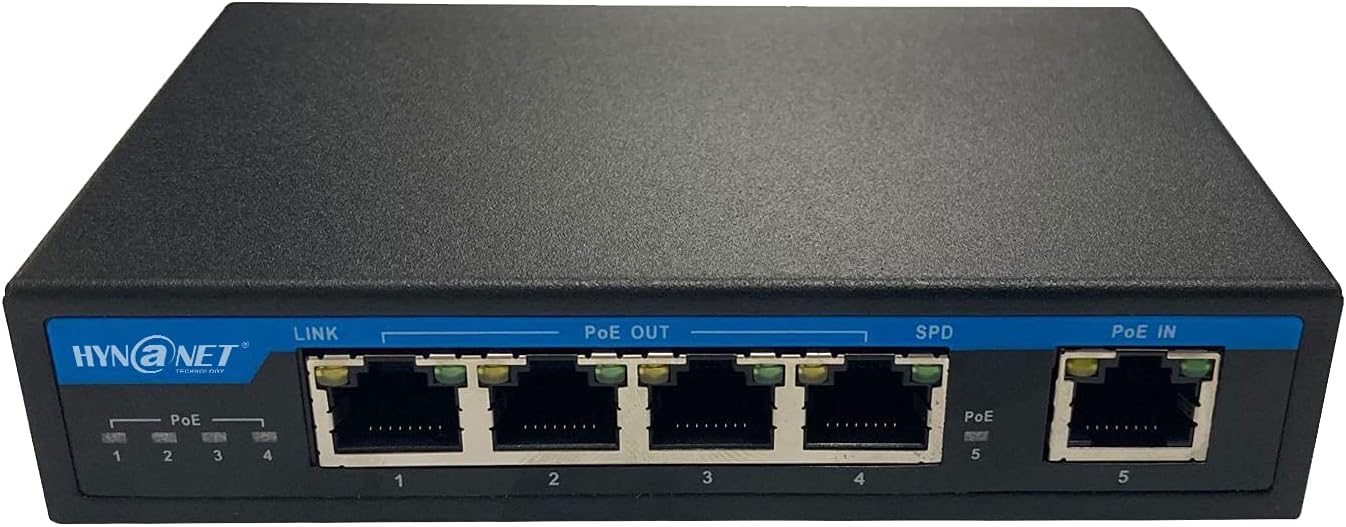 PX204 4 Port Gigabit POE Extender with IEEE802.3af/at/bt Standard One Port 90W in 4 Port 30W Out POE Extender for High Power POE Device… Pack of 2