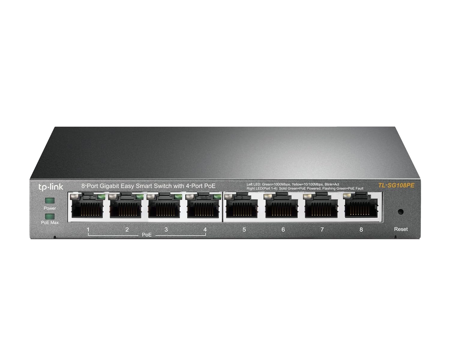 TP-Link TL-SG108PE V3 | 8 Port Gigabit PoE Switch | Easy Smart Managed | 4 PoE+ Ports @64W | Plug & Play | Sturdy Metal w/ Shielded Ports | Fanless | QoS, Vlan & IGMP | Limited Lifetime Protection Pack of 2