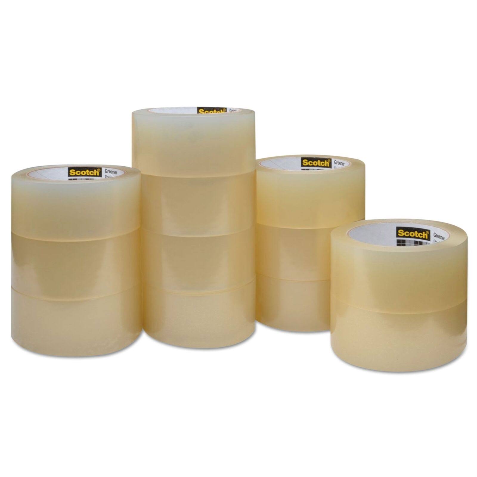 Scotch Greener Commercial Grade Packaging Tape 1.88x22 x 54.6yds 3x22 Core Clear 12