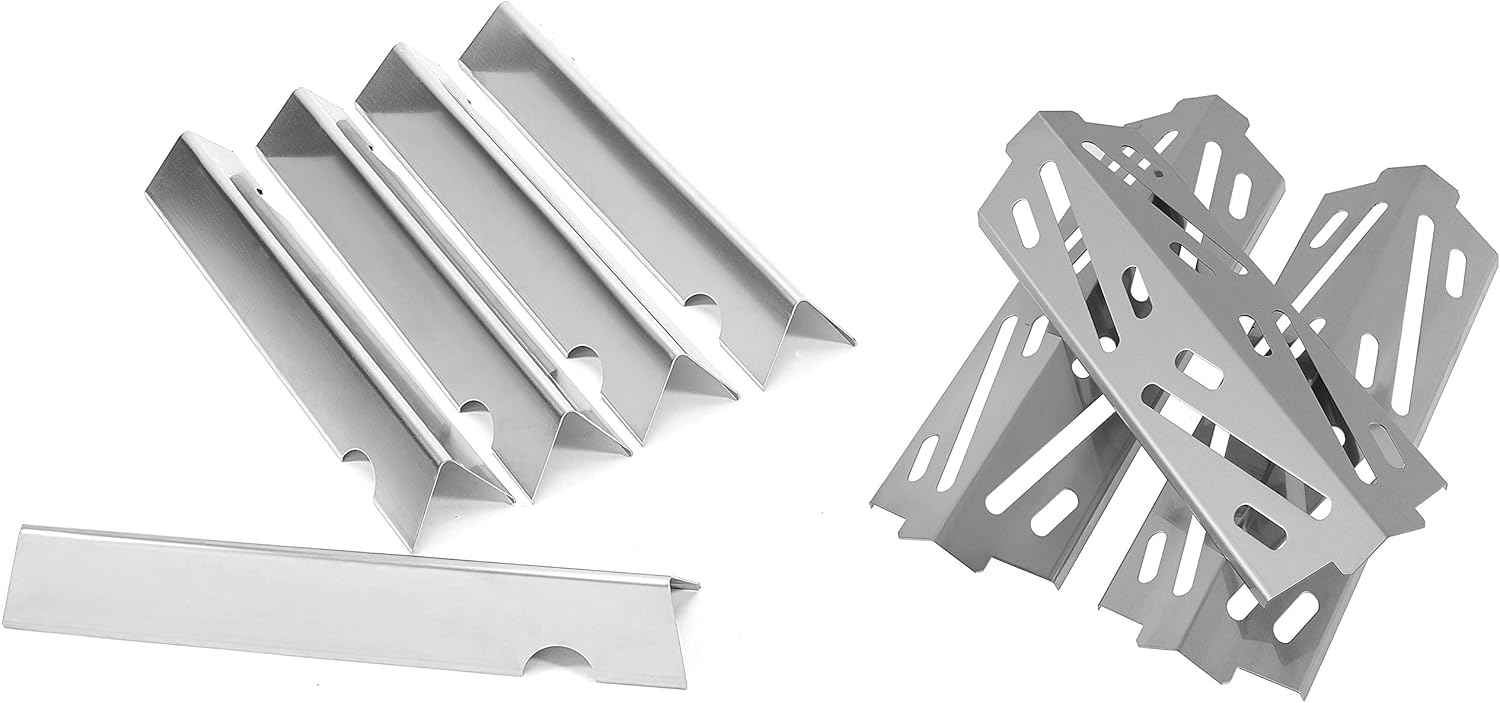 EasiBBQ 66032/66795/67095 Flavorizer Bars and 66684 Heat Deflector Stainless Steel Replacement Parts for Weber Genesis II 300 Series Gas Grills and Genesis II LX/E/S-240 Grills Pack of 2