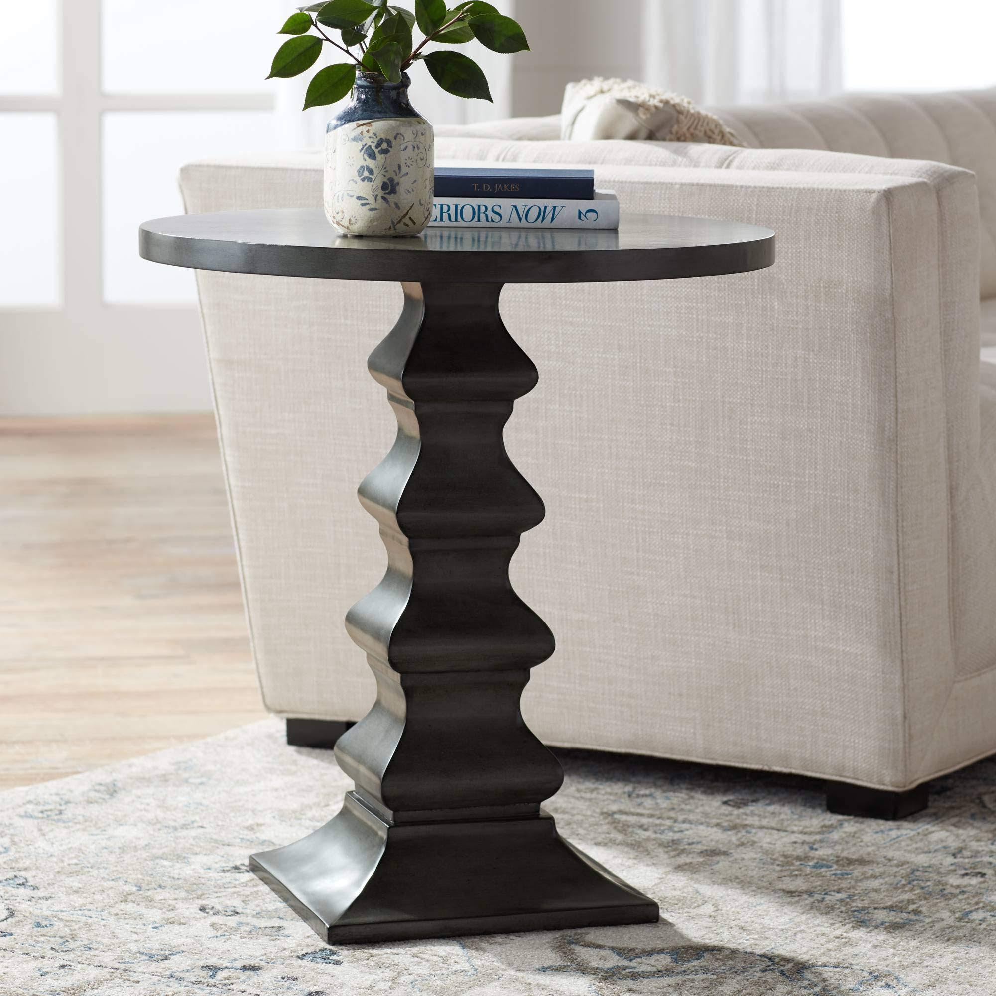 55 Downing Street Ludlow 28x22 High Gray Slate Accent Table