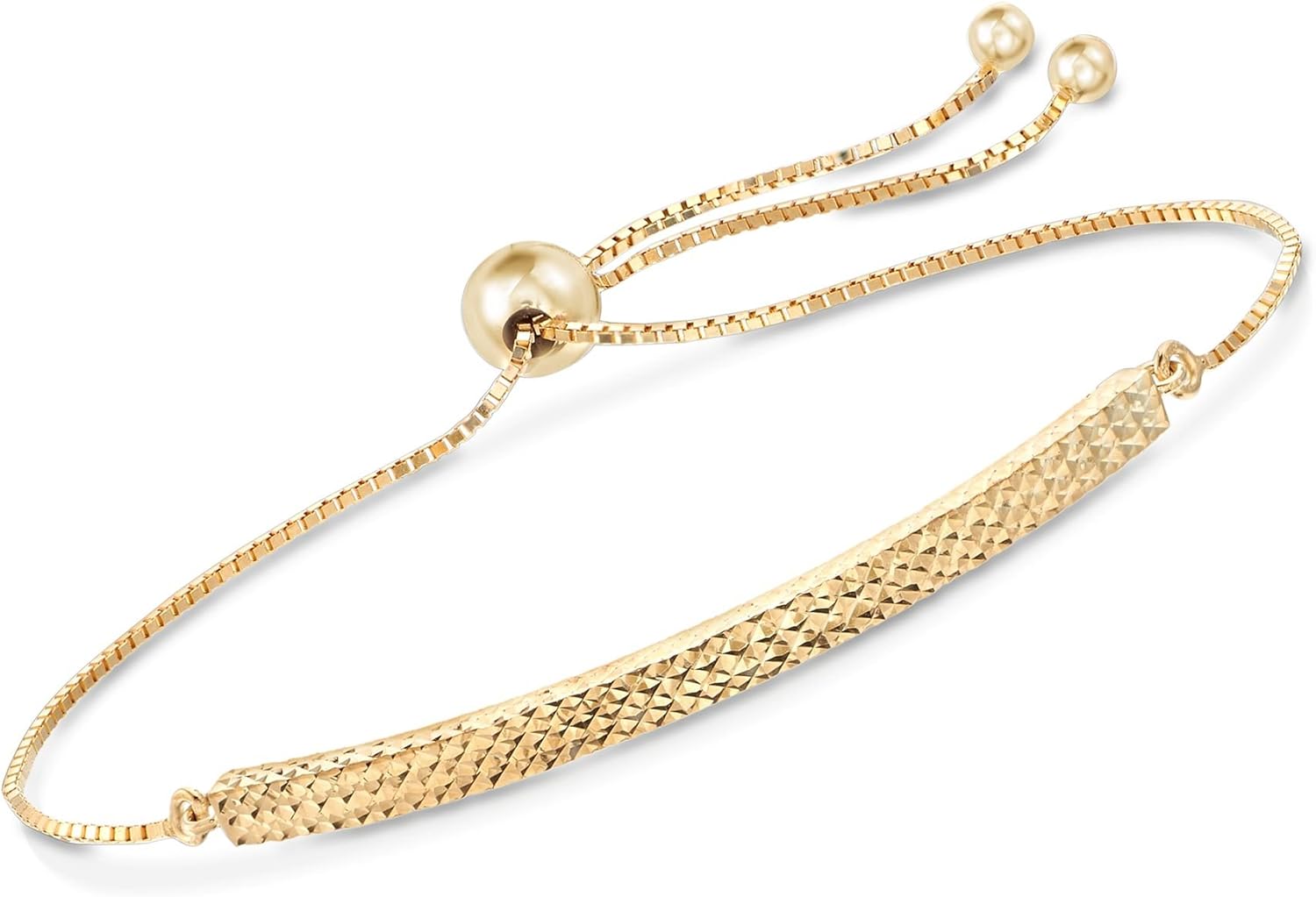 Ross-Simons 14kt Yellow Gold Diamond-Cut Bolo Bracelet