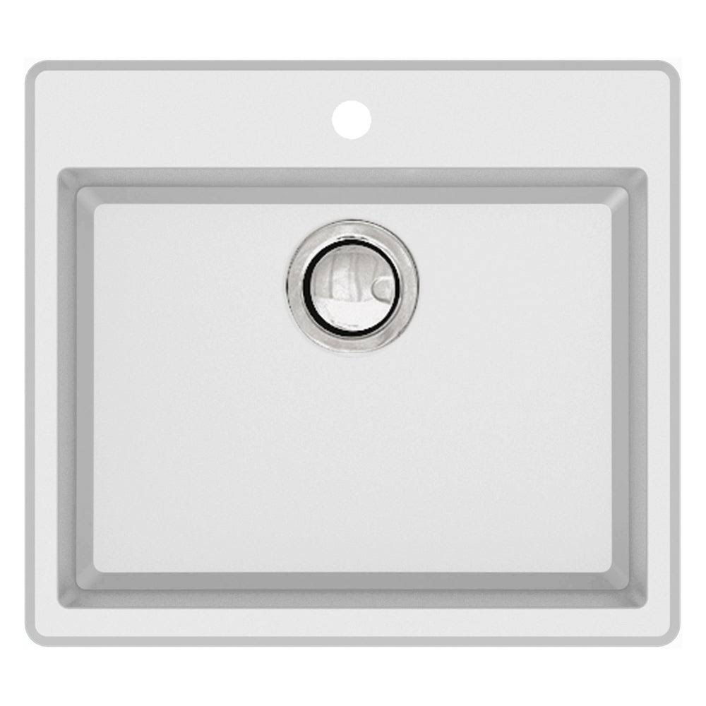 Transolid Quantum Granite 22-in Drop-In Kitchen Sink in Black