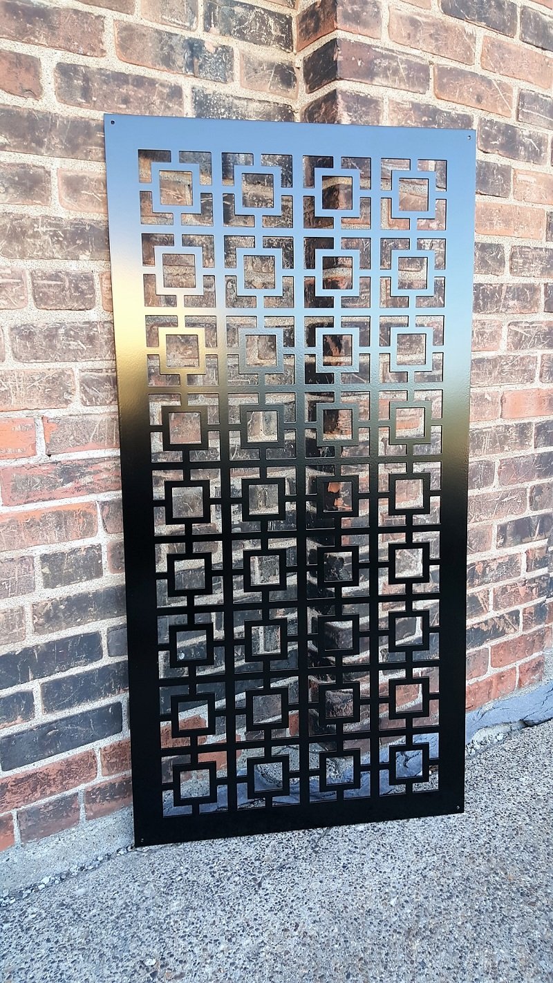 Privacy Screen Metal Garden Fence Decor Art - Square1US