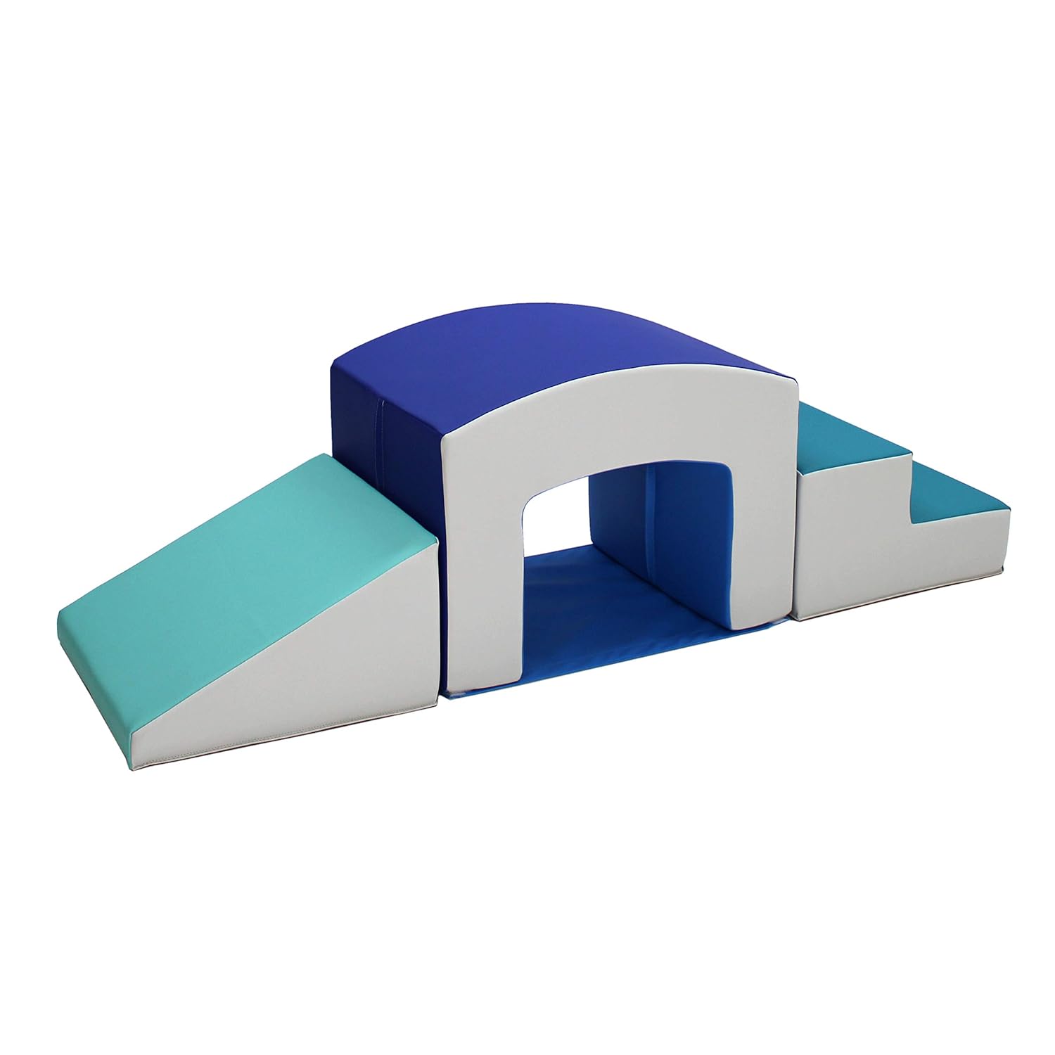 FDP SoftScape Playtime Grow-n-Learn Tunnel Climber Plus Pads for Toddlers and Kids; Soft Foam Structure for Crawling, Walking and Sliding; Indoor Active Play in Home, Daycare (3-Piece) - Assorted