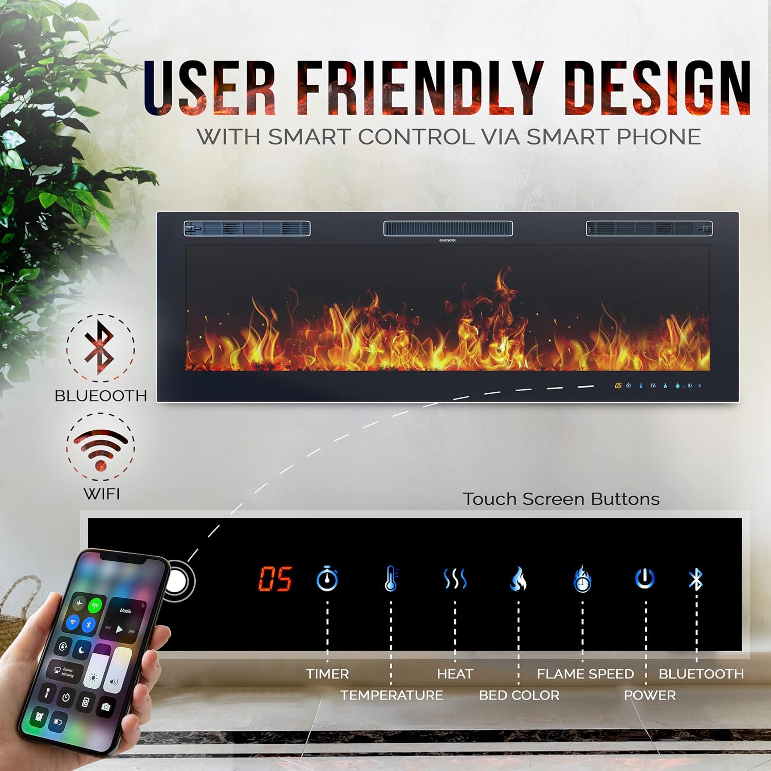 Chic&Cozy Electric Fireplace Insert | 60