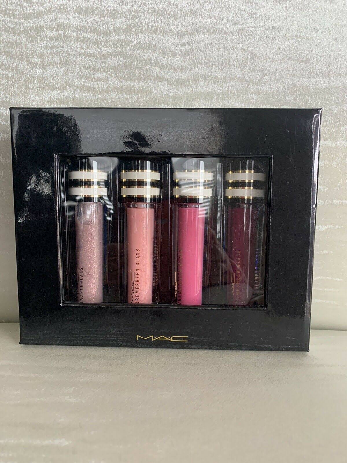 Mac Nocturnals Lip Gloss Pink Lipglass Dazzleglass Cremesheen Glass 4-pc Set NIB