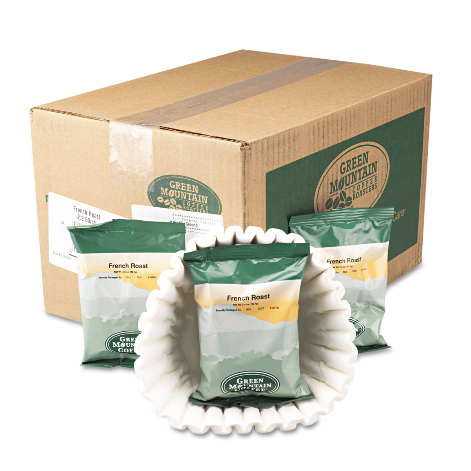 Green Mountain French Roast Coffee Fraction Packs 2.2oz 50/Carton 4441