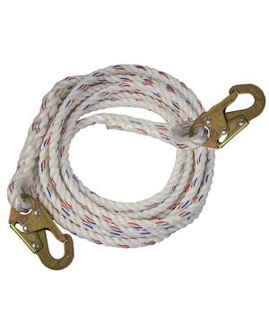 Guardian Vertical Lifeline with Double Snap Hooks 50' Polydac 11337