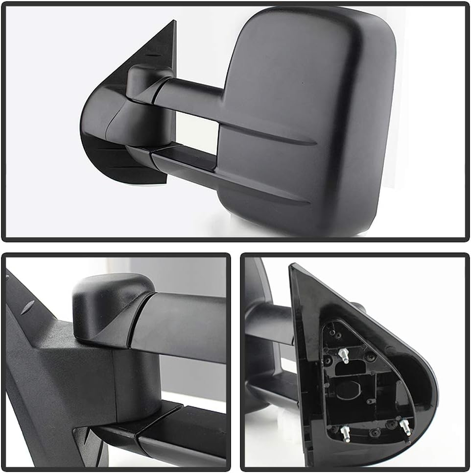 Acanii - Manual Non Heat Towing Telescoping Side Mirrors For Driver + Passenger 07-14 Suburban Silverado Avalanche Tahoe