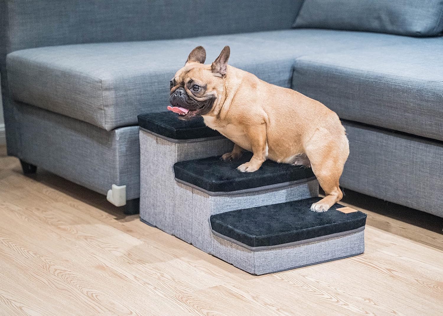 3 Step Pet Stairs Suitable for Dogs and Cats, The Foldable Storage Dog Steps Can Be Placed Beside The Sofa and Bed, Non-Slip Steps Suitable Puppy