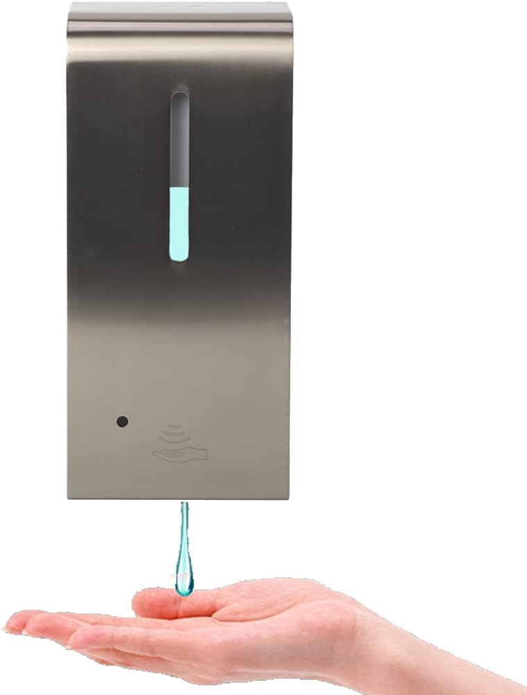 Wall Mounted Soap Dispenser, Touchless Automatic Hand Sanitizer Dispenser Stainless Steel Touch-Free Sensor Liquid Soap Dispenser，Large Capacity 1000 ml for Home Public Pack of 2