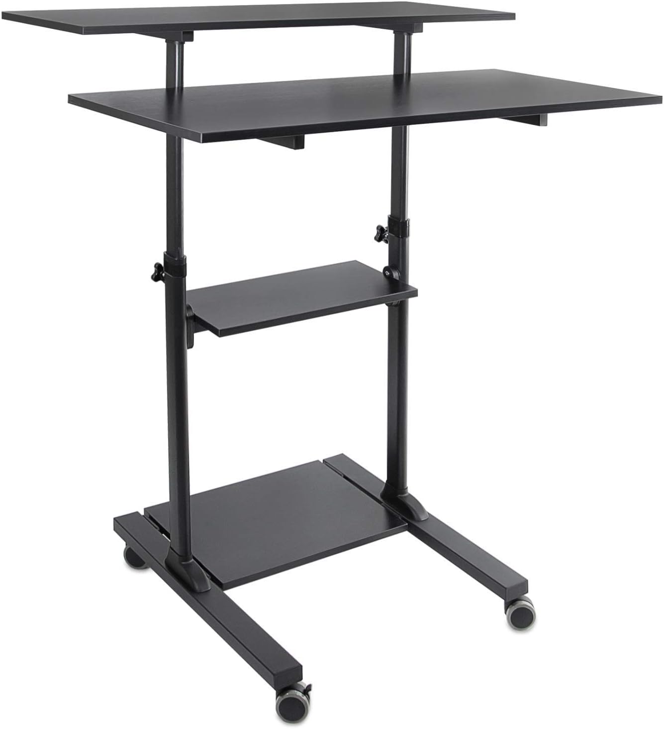Mount-It! Wide Mobile Stand Up Desk | Height Adjustable Rolling Workstation with 40