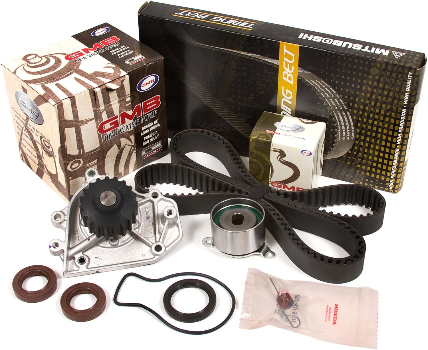 Evergreen TBK184MWP Compatible With 96-01 Honda Acura B18B1 B20B4 B20Z2 Timing Belt Kit, and GMB Water Pump