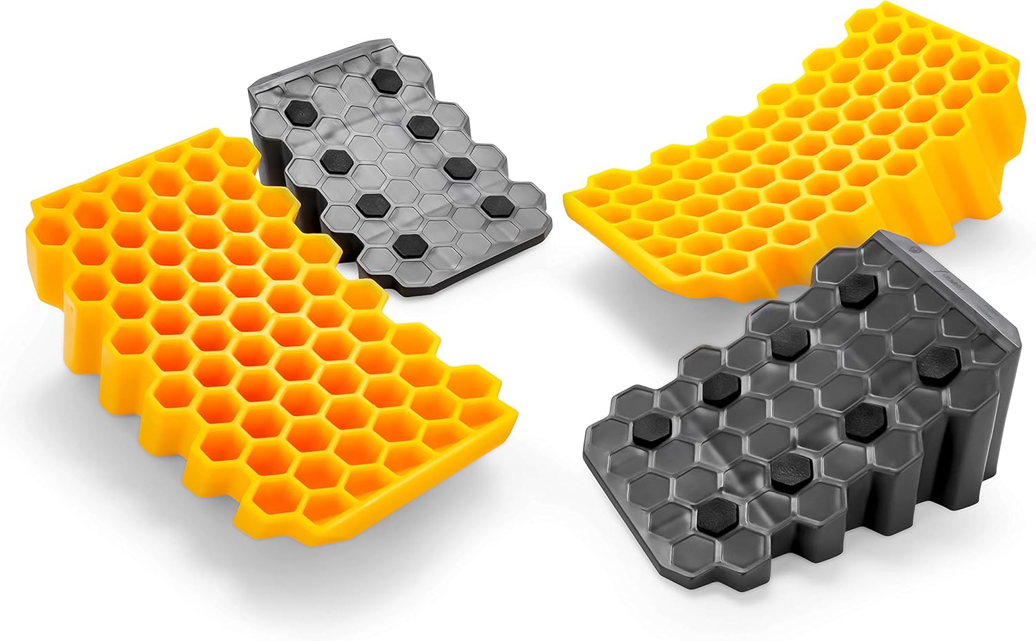 Camco RV Curved Leveler with Chock - 2 Pack - Easy Drive-on Leveler Adds Upto 4