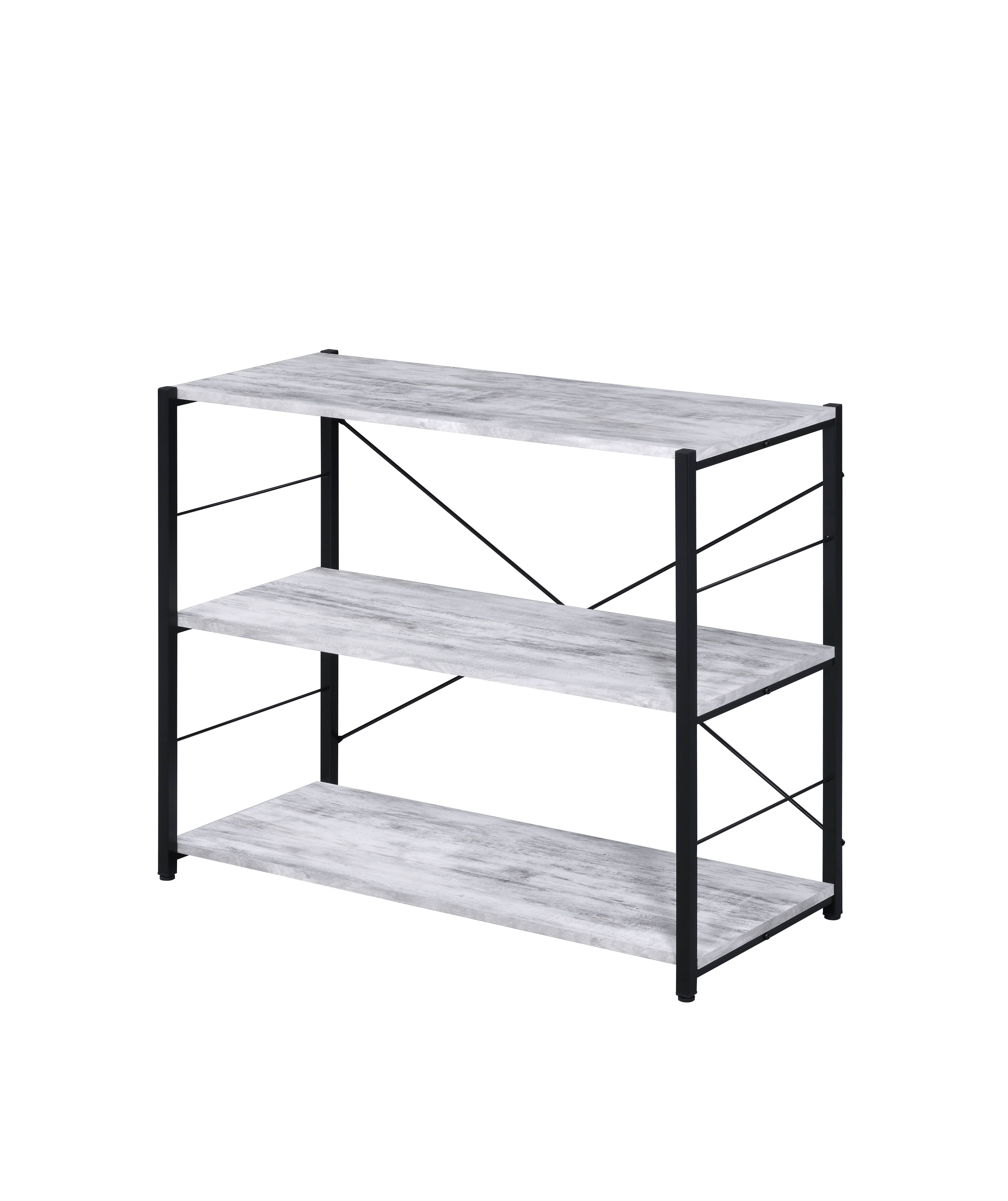 Acme Tesadea Bookshelf, Antique White u0026 Black Finish 92771