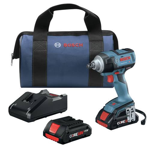 Bosch GDS18V-221B25-RT | 18V EC Brushless Lithium-Ion 1/2x22 Cordless Impact Wrench Kit (4 Ah) | CPO Outlets