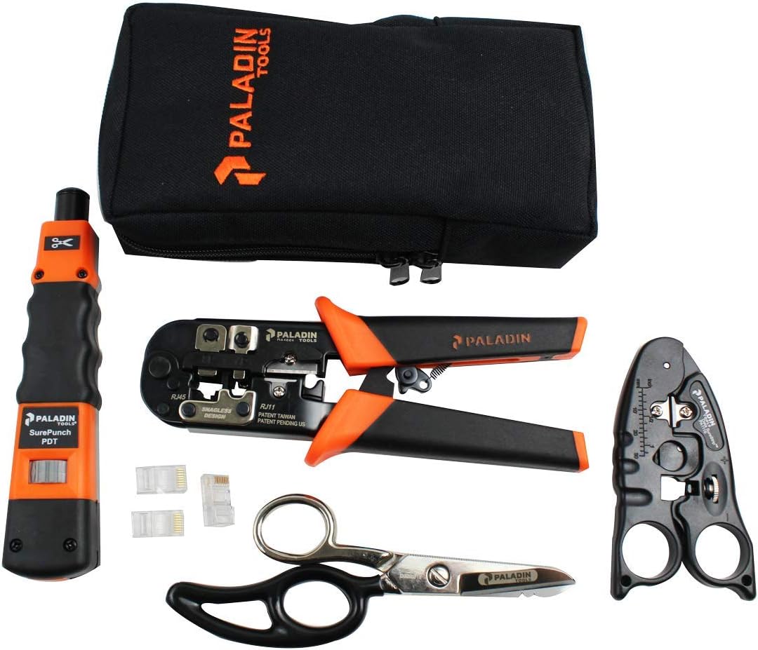 Paladin Tools PA4908 Professional DataComm Network Tool Kit - RJ11, RJ45, CAT5, CAT5E, CAT6