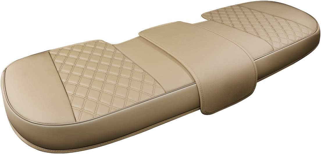 Black Panther Luxury PU Leather Rear Car Seat Cover Bench Seat Protector Fits 90% of Vehicles (Sedan SUV), for Seat Bottom Only, Black Pack of 2