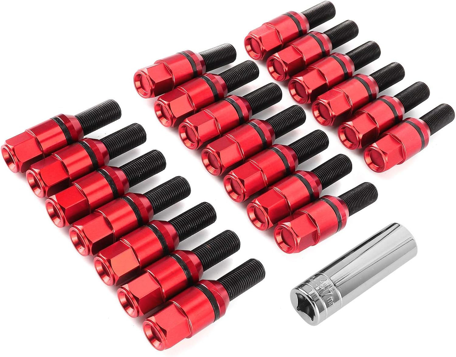 Acouto for M3 F80 M2 F22/F23(Red) 20Pcs Lug Bolts Stud Tuner Style Wheel Screw Nuts M14x1.25 Thread Fit for M3 F80 M2 F22/F23(Red) automotive-lug-nuts