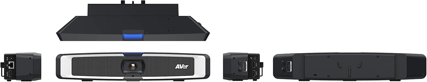 AVer VB130 4K Videobar with Built-in Adjustable Fill Light - Compact Conference Room Camera for Virtual Video Conferencing - with Microphone and Speakers - Dual FOV - Mountable Professional Webcam