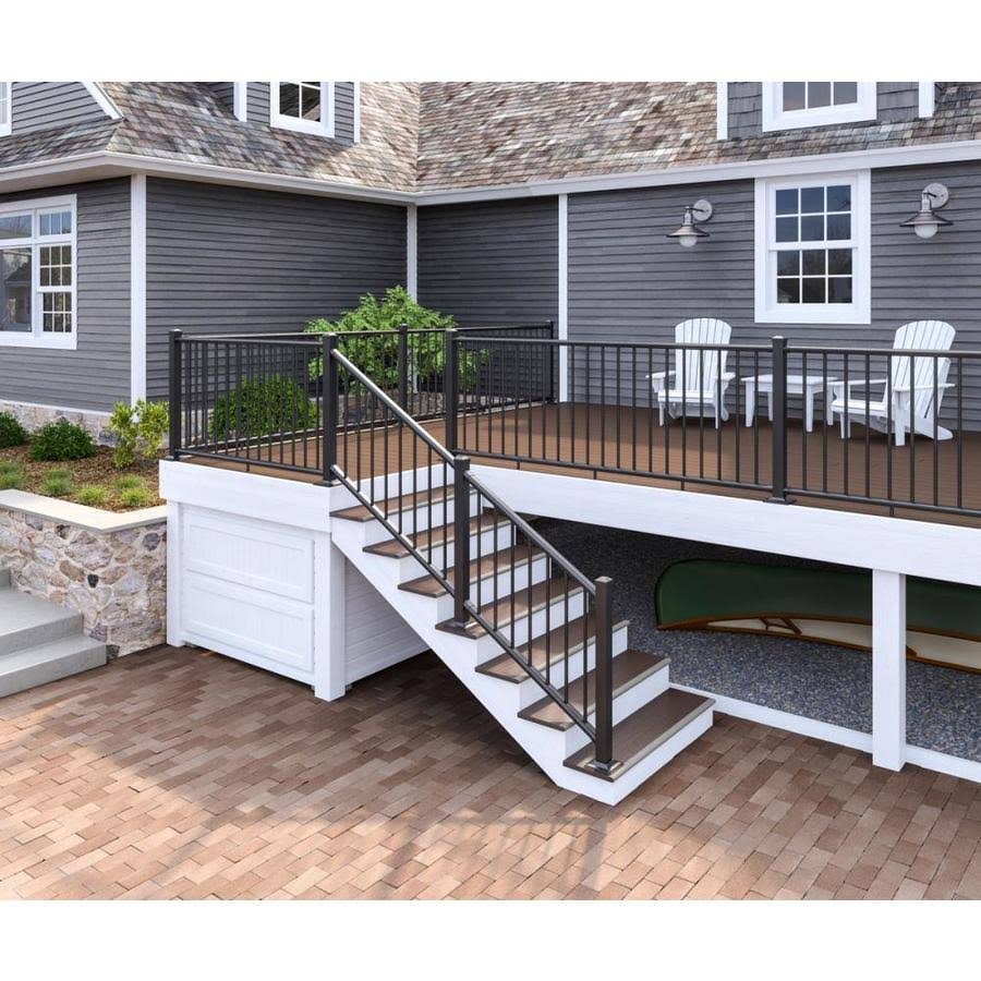 6-ft x 36-in Stair Rail Kit - Satin Black - with Classic Balusters