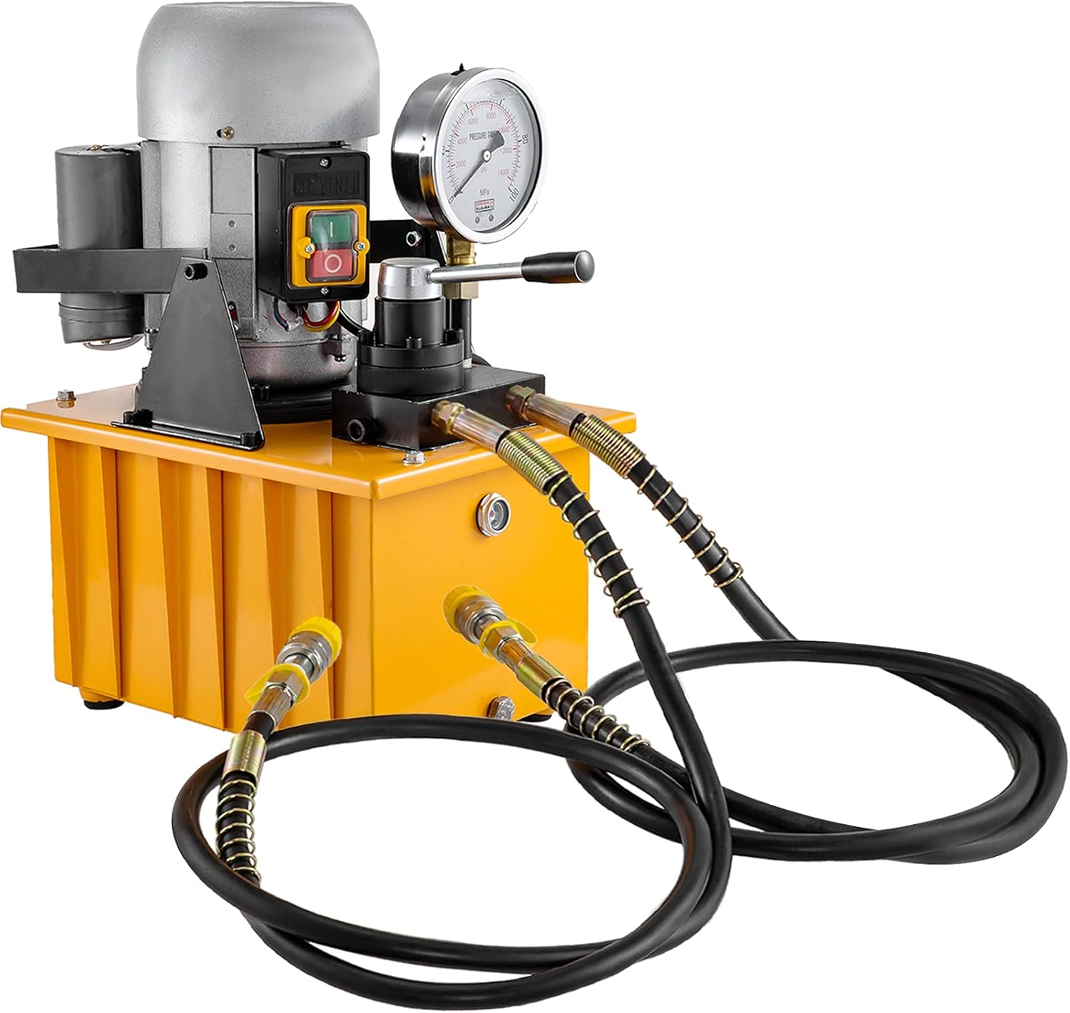 Happybuy Hydraulic Pump Electric Double Acting Manual Valve Hydraulic Pump 10000 PSI Electric Hydraulic Power Unit for Home and Commercial Using (Double Acting)