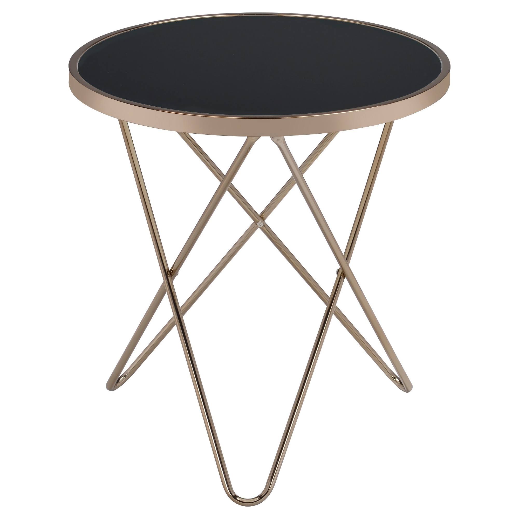 Acme Furniture End Table Black Champagne Black Glass u0026 Champagne