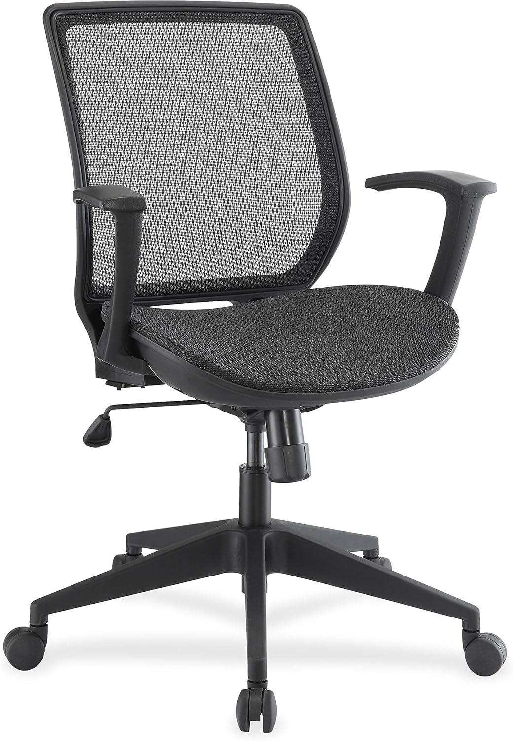 Lorell Mesh/Mesh Executive Mid-Back Chair, Black