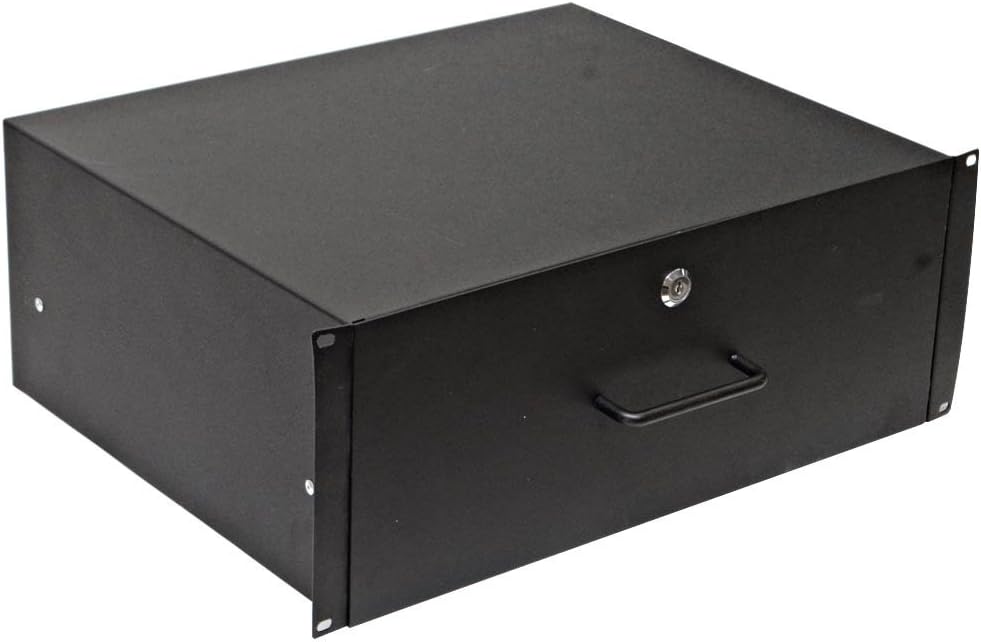 Seismic Audio - NEW 4 SPACE RACK CASE DRAWER with Lock & Key-4 Units 4U