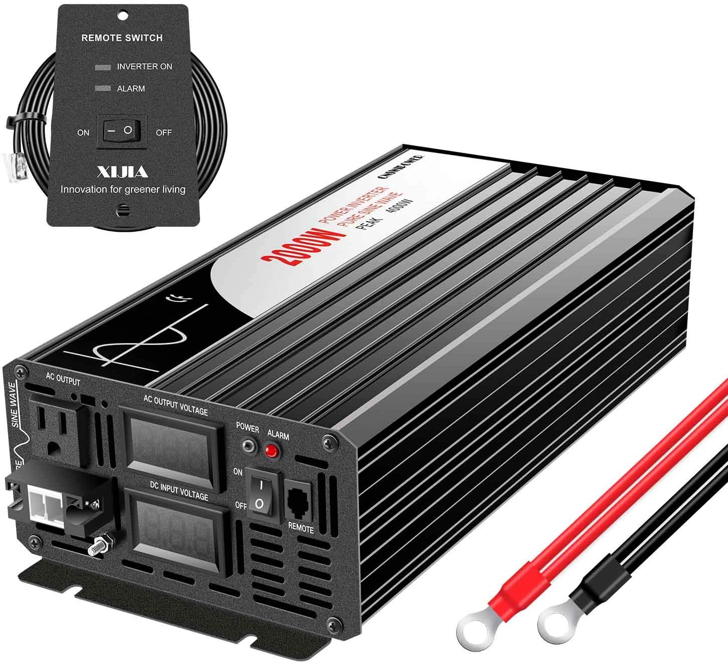 Xijia Pure sine Wave Inverter 2000w dc 48v Inverter to ac120v (Peak Power 4000W) rv Converter 60HZ with Soft Start for car &Camping (DC48V (Range 40V-60V) 2000W)