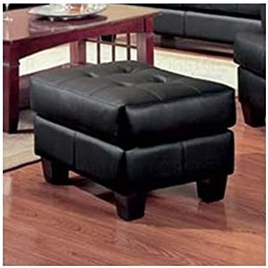 Stonecroft Furniture Rosen Street Black Contemporary Leather Ottoman